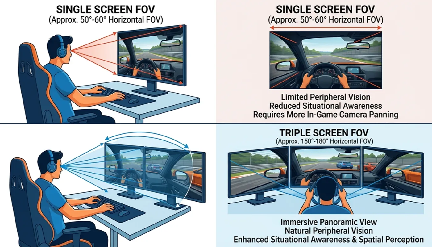 Single Screen vs Triple Screen FOV
