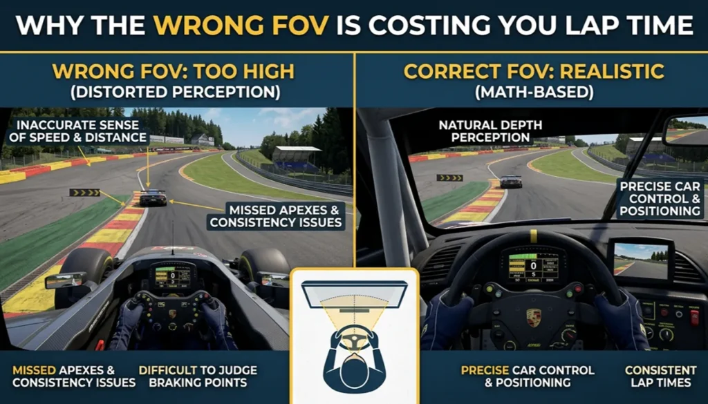 How to Calculate FOV for Sim Racing: 4 Simple Steps 3 Why the Wrong FOV Is Costing You Lap Time